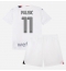 AC Milan Christian Pulisic #11 Udebanetrøje Børn 2023-24 Kortærmet (+ Korte bukser)