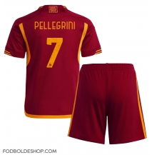 AS Roma Lorenzo Pellegrini #7 Hjemmebanetrøje Børn 2023-24 Kortærmet (+ Korte bukser)