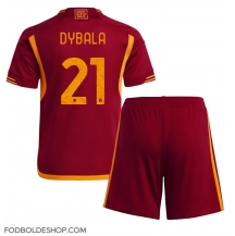 AS Roma Paulo Dybala #21 Hjemmebanetrøje Børn 2023-24 Kortærmet (+ Korte bukser)