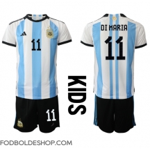 Argentina Angel Di Maria #11 Hjemmebanetrøje Børn VM 2022 Kortærmet (+ Korte bukser)