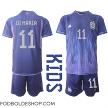 Argentina Angel Di Maria #11 Udebanetrøje Børn VM 2022 Kortærmet (+ Korte bukser)