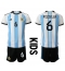 Argentina German Pezzella #6 Hjemmebanetrøje Børn VM 2022 Kortærmet (+ Korte bukser)