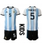 Argentina Leandro Paredes #5 Hjemmebanetrøje Børn VM 2022 Kortærmet (+ Korte bukser)