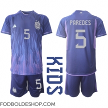 Argentina Leandro Paredes #5 Udebanetrøje Børn VM 2022 Kortærmet (+ Korte bukser)
