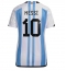 Argentina Lionel Messi #10 Hjemmebanetrøje Dame VM 2022 Kortærmet