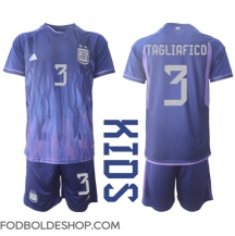 Argentina Nicolas Tagliafico #3 Udebanetrøje Børn VM 2022 Kortærmet (+ Korte bukser)