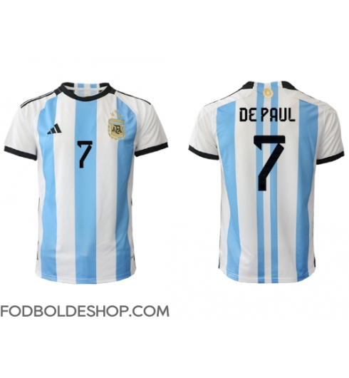 Argentina Rodrigo de Paul #7 Hjemmebanetrøje VM 2022 Kortærmet