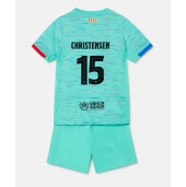 Barcelona Andreas Christensen #15 Tredjetrøje Børn 2023-24 Kortærmet (+ Korte bukser)