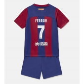 Barcelona Ferran Torres #7 Hjemmebanetrøje Børn 2023-24 Kortærmet (+ Korte bukser)