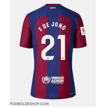 Barcelona Frenkie de Jong #21 Hjemmebanetrøje Dame 2023-24 Kortærmet