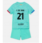 Barcelona Frenkie de Jong #21 Tredjetrøje Børn 2023-24 Kortærmet (+ Korte bukser)