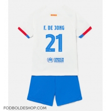 Barcelona Frenkie de Jong #21 Udebanetrøje Børn 2023-24 Kortærmet (+ Korte bukser)