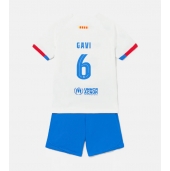 Barcelona Paez Gavi #6 Udebanetrøje Børn 2023-24 Kortærmet (+ Korte bukser)