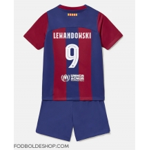 Barcelona Robert Lewandowski #9 Hjemmebanetrøje Børn 2023-24 Kortærmet (+ Korte bukser)
