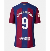 Barcelona Robert Lewandowski #9 Hjemmebanetrøje Dame 2023-24 Kortærmet