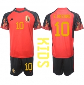 Belgien Eden Hazard #10 Hjemmebanetrøje Børn VM 2022 Kortærmet (+ Korte bukser)