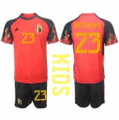 Belgien Michy Batshuayi #23 Hjemmebanetrøje Børn VM 2022 Kortærmet (+ Korte bukser)