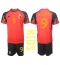 Belgien Romelu Lukaku #9 Hjemmebanetrøje Børn VM 2022 Kortærmet (+ Korte bukser)