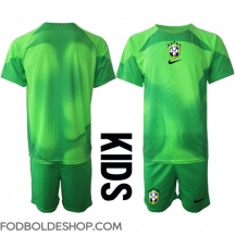Brasilien Målmand Udebanetrøje Børn VM 2022 Kortærmet (+ Korte bukser)
