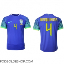 Brasilien Marquinhos #4 Udebanetrøje VM 2022 Kortærmet