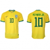 Brasilien Neymar Jr #10 Hjemmebanetrøje VM 2022 Kortærmet