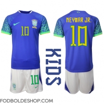 Brasilien Neymar Jr #10 Udebanetrøje Børn VM 2022 Kortærmet (+ Korte bukser)