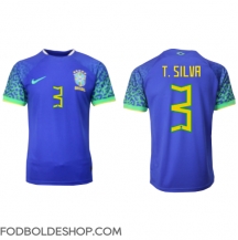 Brasilien Thiago Silva #3 Udebanetrøje VM 2022 Kortærmet