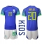 Brasilien Vinicius Junior #20 Udebanetrøje Børn VM 2022 Kortærmet (+ Korte bukser)