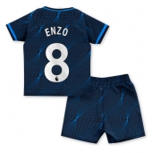 Chelsea Enzo Fernandez #8 Udebanetrøje Børn 2023-24 Kortærmet (+ Korte bukser)
