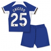 Chelsea Moises Caicedo #25 Hjemmebanetrøje Børn 2023-24 Kortærmet (+ Korte bukser)