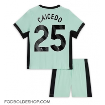 Chelsea Moises Caicedo #25 Tredjetrøje Børn 2023-24 Kortærmet (+ Korte bukser)