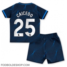 Chelsea Moises Caicedo #25 Udebanetrøje Børn 2023-24 Kortærmet (+ Korte bukser)