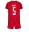 Danmark Joakim Maehle #5 Hjemmebanetrøje Børn VM 2022 Kortærmet (+ Korte bukser)