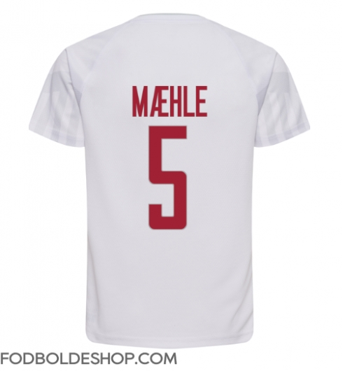 Danmark Joakim Maehle #5 Udebanetrøje VM 2022 Kortærmet