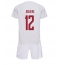Danmark Kasper Dolberg #12 Udebanetrøje Børn VM 2022 Kortærmet (+ Korte bukser)