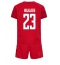 Danmark Pierre-Emile Hojbjerg #23 Hjemmebanetrøje Børn VM 2022 Kortærmet (+ Korte bukser)