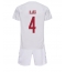 Danmark Simon Kjaer #4 Udebanetrøje Børn VM 2022 Kortærmet (+ Korte bukser)