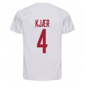 Danmark Simon Kjaer #4 Udebanetrøje VM 2022 Kortærmet