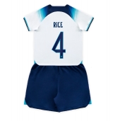 England Declan Rice #4 Hjemmebanetrøje Børn VM 2022 Kortærmet (+ Korte bukser)