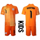 England Jordan Pickford #1 Målmand Udebanetrøje Børn VM 2022 Kortærmet (+ Korte bukser)