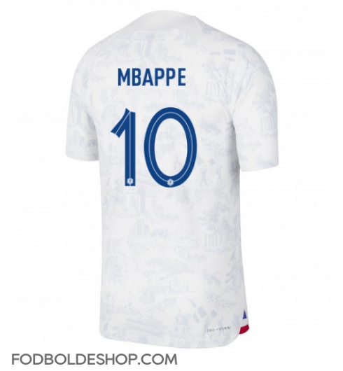 Frankrig Kylian Mbappe #10 Udebanetrøje VM 2022 Kortærmet