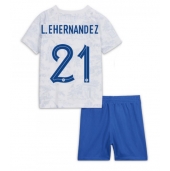 Frankrig Lucas Hernandez #21 Udebanetrøje Børn VM 2022 Kortærmet (+ Korte bukser)