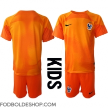 Frankrig Målmand Hjemmebanetrøje Børn VM 2022 Kortærmet (+ Korte bukser)