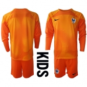 Frankrig Målmand Hjemmebanetrøje Børn VM 2022 Langærmet (+ Korte bukser)