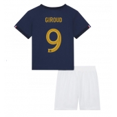 Frankrig Olivier Giroud #9 Hjemmebanetrøje Børn VM 2022 Kortærmet (+ Korte bukser)