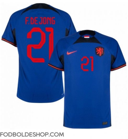 Holland Frenkie de Jong #21 Udebanetrøje VM 2022 Kortærmet