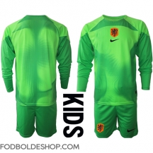Holland Målmand Hjemmebanetrøje Børn VM 2022 Langærmet (+ Korte bukser)