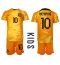 Holland Memphis Depay #10 Hjemmebanetrøje Børn VM 2022 Kortærmet (+ Korte bukser)