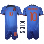 Holland Memphis Depay #10 Udebanetrøje Børn VM 2022 Kortærmet (+ Korte bukser)