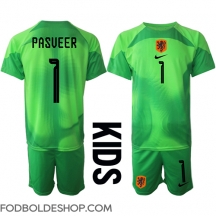 Holland Remko Pasveer #1 Målmand Hjemmebanetrøje Børn VM 2022 Kortærmet (+ Korte bukser)